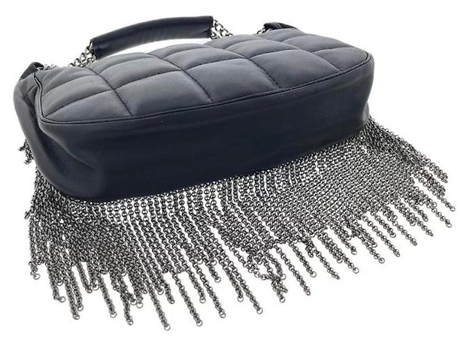 Chanel 02A Mini Borsa in Pelle d'Agnello Matelassé Nera - vista 8
