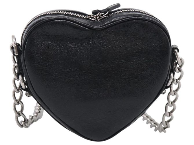 Balenciaga Le Cagole Giant Studs Heart Chain Leather Mini - vista 2