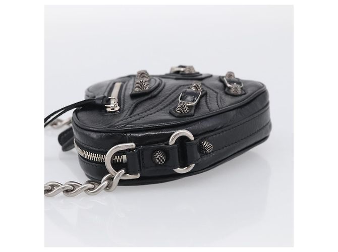 Balenciaga Le Cagole Giant Studs Heart Chain Leather Mini - vista 3