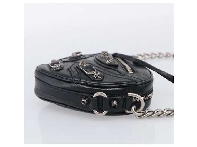 Balenciaga Le Cagole Giant Studs Heart Chain Leather Mini - vista 4