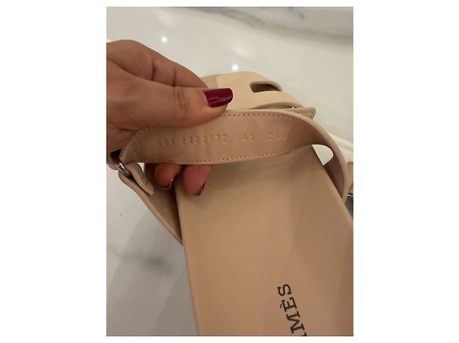 Hermès Chypre Sandali in Camoscio Rosa - vista 6