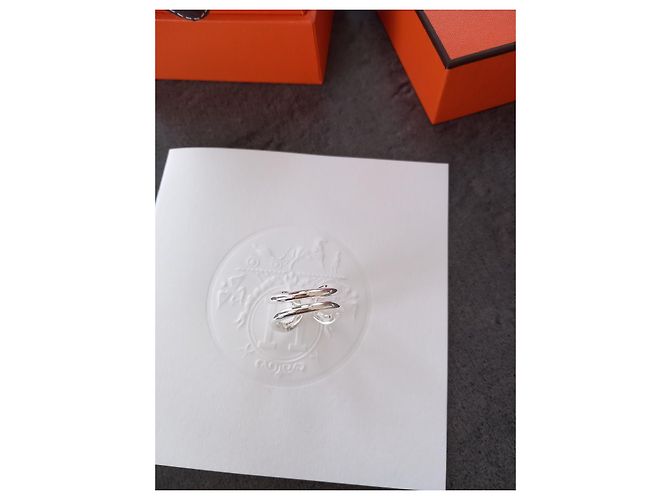 Anello Hermès Lima Modello Piccolo Argento Taglia 56 - vista 7