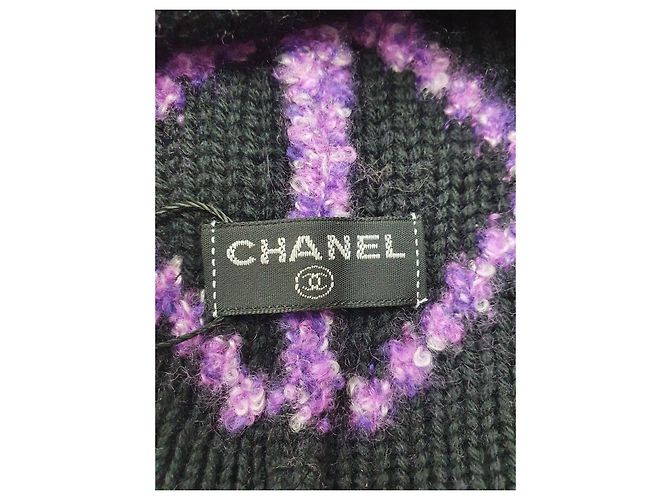 Cappello Chanel Logo CC in Cashmere Viola - vista 2