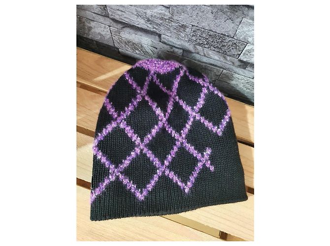 Cappello Chanel Logo CC in Cashmere Viola - vista 4