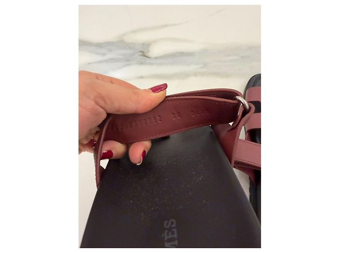 Hermès Chypre Leder-Sandalen - Ansicht 4
