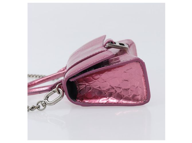 Balenciaga Hourglass Chain Top Handle Crocodile Embossed Leather Mini - vista 4