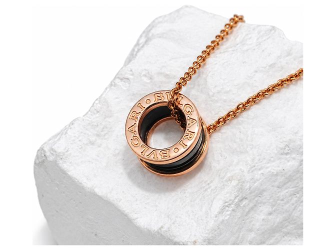 Bulgari B.zero1 Kette Roségold & schwarze Keramik - Ansicht 3