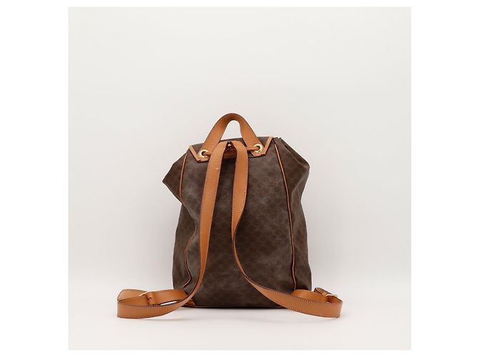 Céline Celine Monogram Canvas and Leather Backpack in Brown - view 3