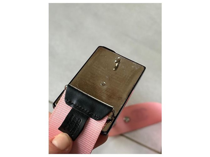 Chanel Rosa Canvas Gürtel mit Kassetten-Schnalle - Ansicht 10