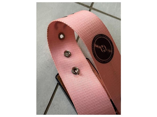 Chanel Rosa Canvas Gürtel mit Kassetten-Schnalle - Ansicht 12