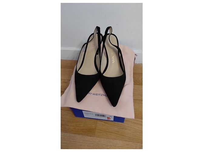 Stuart Weitzman Salones Slingback de ante negro - vista 11