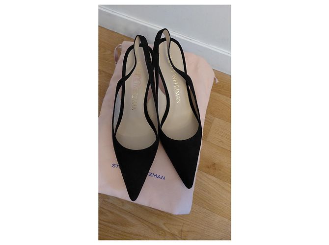 Stuart Weitzman Salones Slingback de ante negro - vista 6