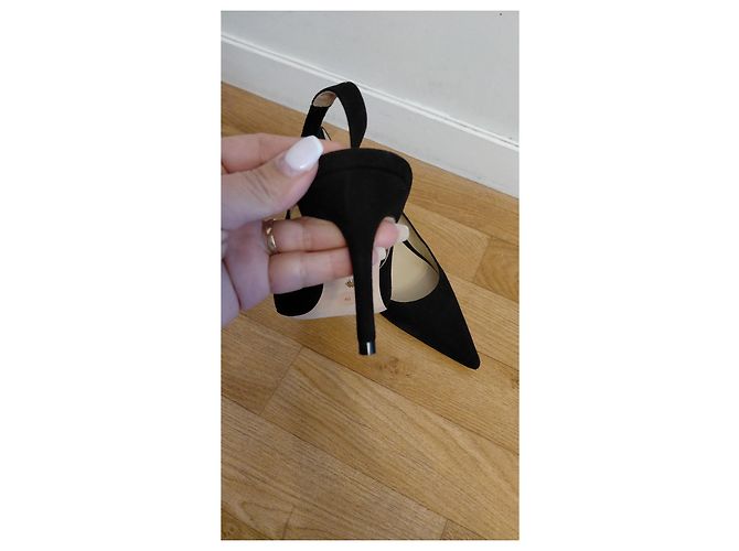 Stuart Weitzman Salones Slingback de ante negro - vista 9