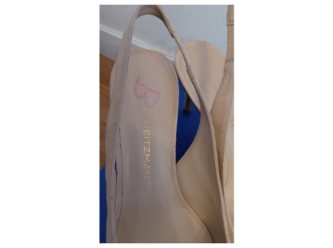 Stuart Weitzman Décolleté Camoscio Beige Slingback - vista 11