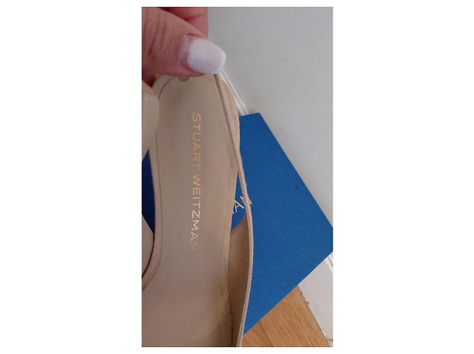 Stuart Weitzman Décolleté Camoscio Beige Slingback - vista 12