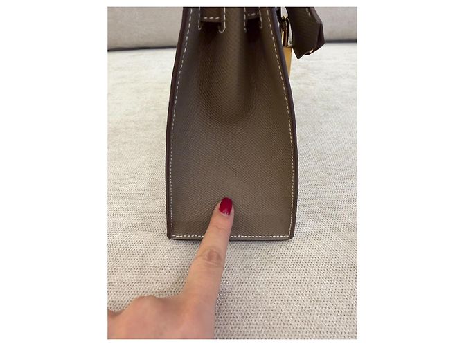 Hermès Kelly 25 Sellier Epsom Pelle Taupe - vista 6