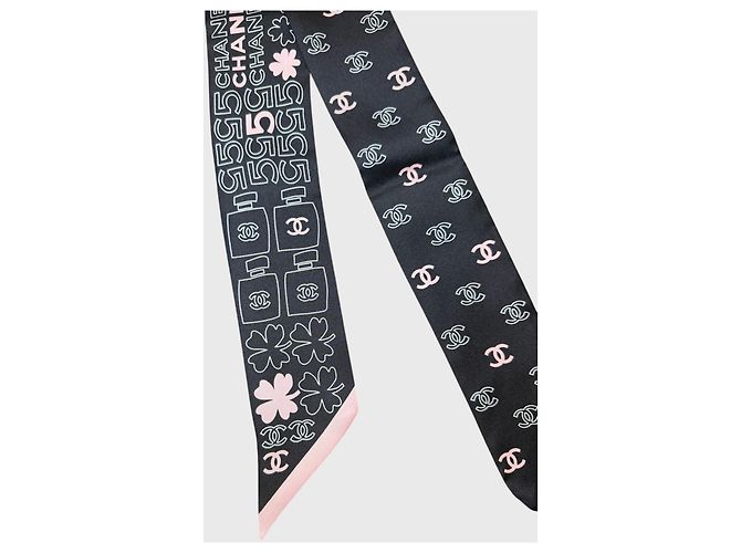 Foulard slim Chanel Trèfle nero - vista 2