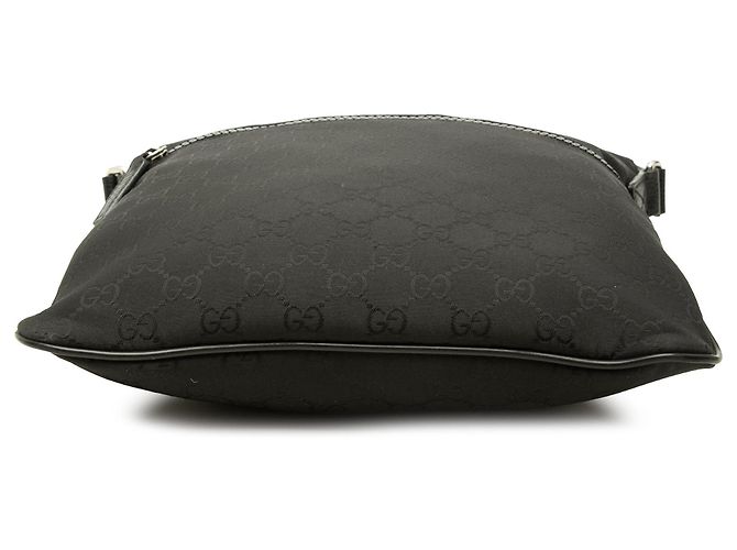 Borsa a tracolla Gucci GG in nylon nero con banda Web - vista 3