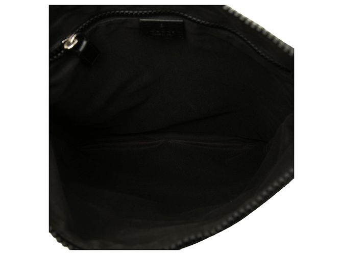 Borsa a tracolla Gucci GG in nylon nero con banda Web - vista 4
