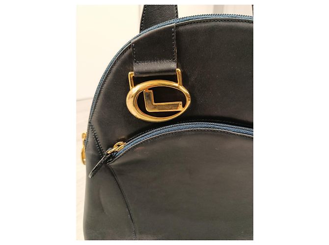 Lancel schwarze Lederhandtasche mit goldenem Logo - Ansicht 5