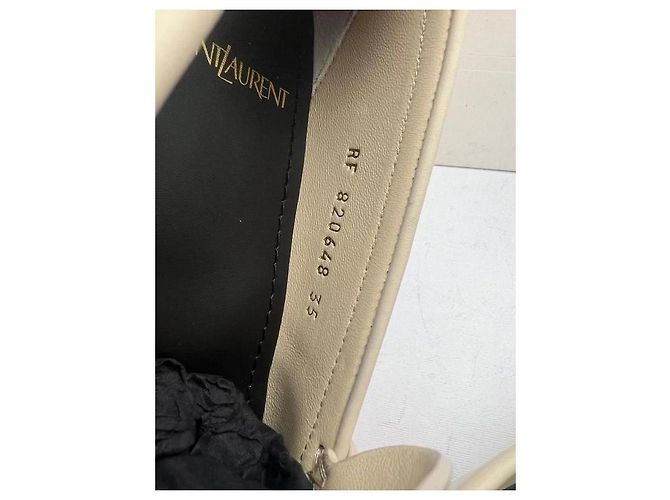 Autre Marque Saint Laurent Mocassini in Pelle Beige - vista 2
