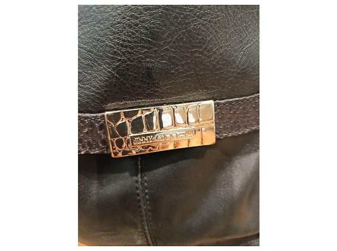 Jimmy Choo für H&M schwarze Leder-Schultertasche mit Python-Details - Ansicht 7