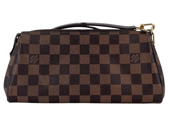 Louis Vuitton Borsa a tracolla Pochette Eva in canvas Damier Ebene marrone - vista 4