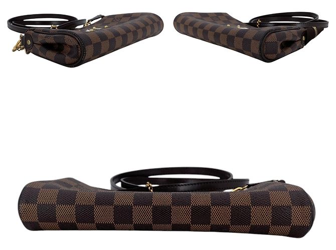 Louis Vuitton Borsa a tracolla Pochette Eva in canvas Damier Ebene marrone - vista 5