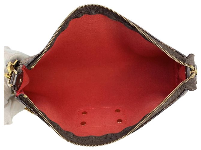 Louis Vuitton Borsa a tracolla Pochette Eva in canvas Damier Ebene marrone - vista 6