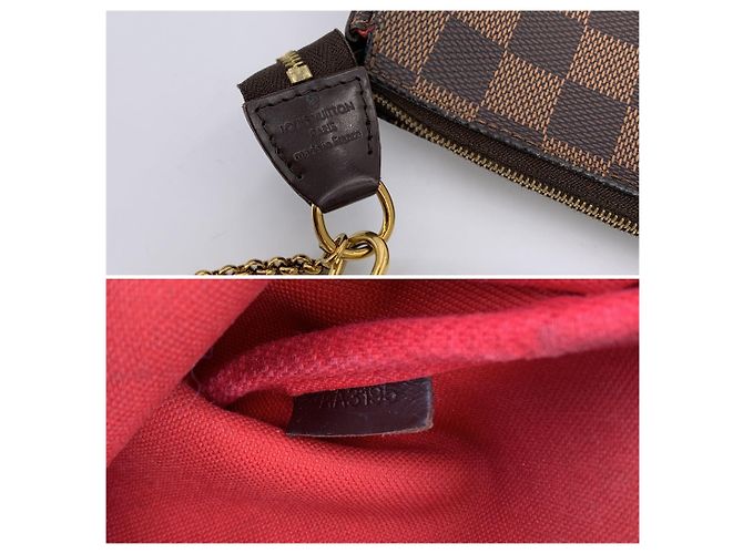 Louis Vuitton Borsa a tracolla Pochette Eva in canvas Damier Ebene marrone - vista 7