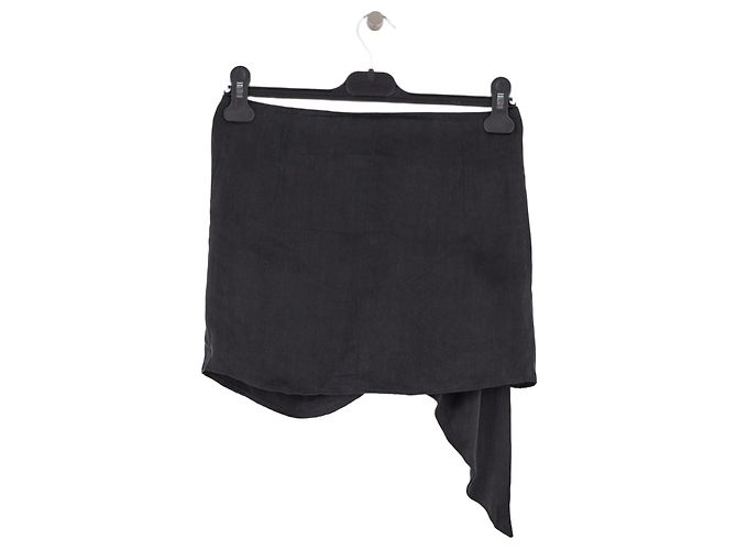 Autre Marque ATTIRE THE STUDIO Schwarzer Minirock mit asymmetrischem Drapé - Ansicht 2
