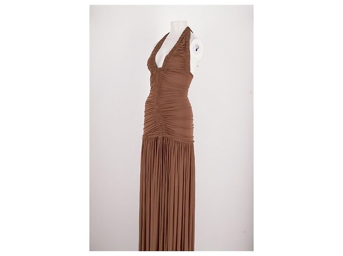 Autre Marque Vestido largo "Orion" marrón - vista 4