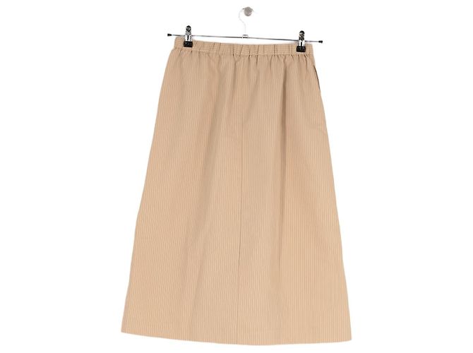 Autre Marque Falda acampanada CAMILLA AND MARC de algodón beige con rayas - vista 2
