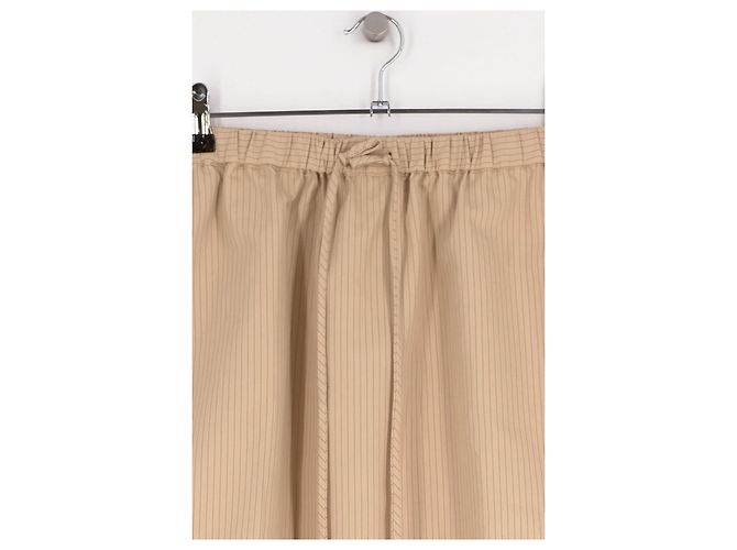 Autre Marque Falda acampanada CAMILLA AND MARC de algodón beige con rayas - vista 3