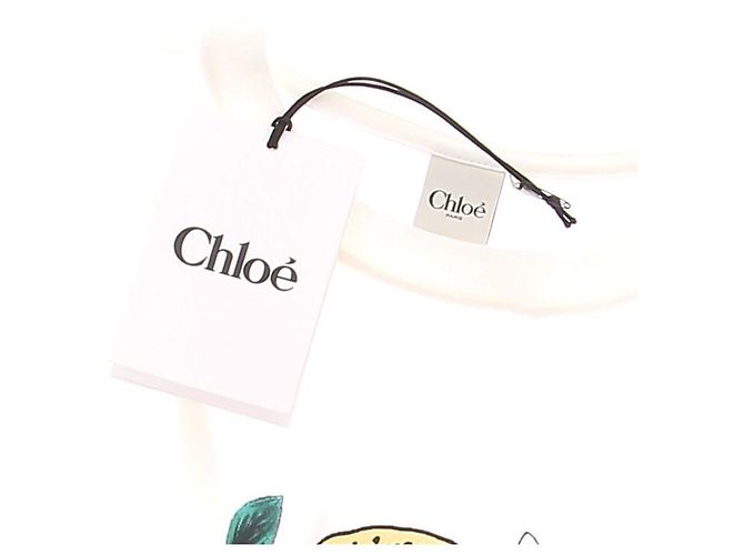Chloé T-shirt em algodão branco com estampado de limões - vista 7
