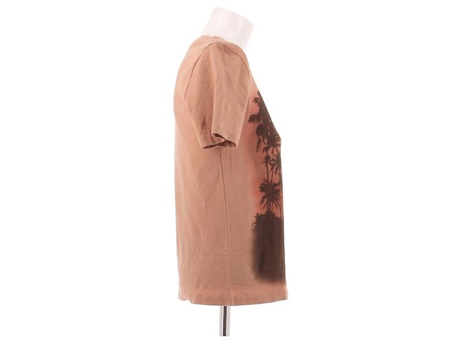 Chloé T-shirt em algodão rosa laranja com estampado - vista 3