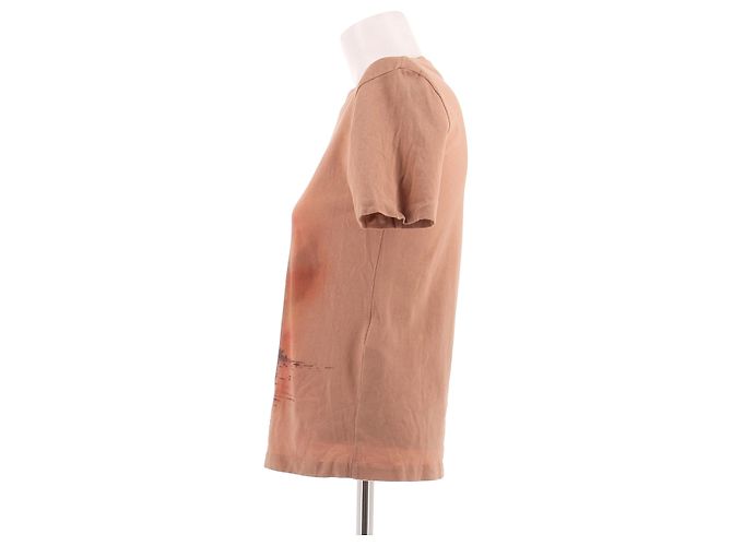 Chloé T-shirt em algodão rosa laranja com estampado - vista 4