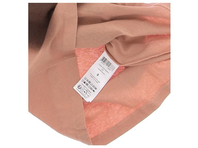 Chloé T-shirt em algodão rosa laranja com estampado - vista 7