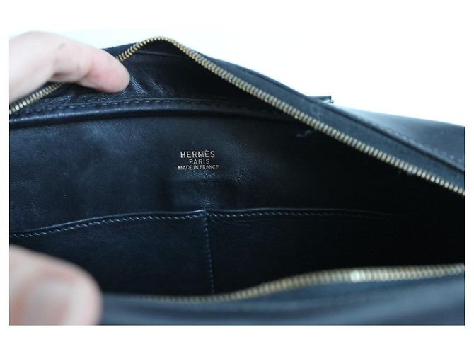 Hermès Borsa Plume Pelle Nera - vista 11