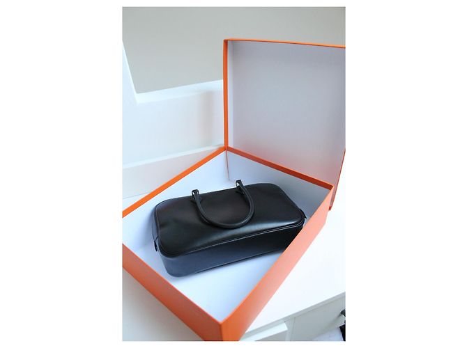 Hermès Borsa Plume Pelle Nera - vista 13