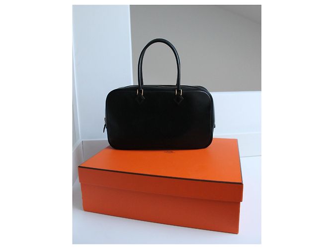 Hermès Borsa Plume Pelle Nera - vista 14