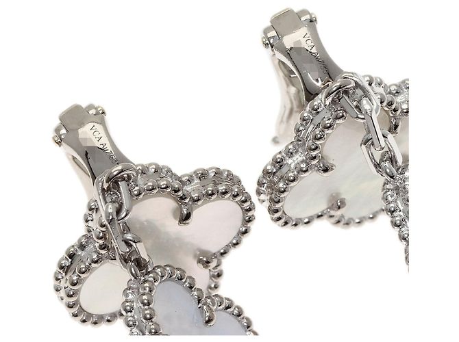 Van Cleef & Arpels Magic Alhambra 3-Motif Shell Chalcedony Ohrringe - Ansicht 4