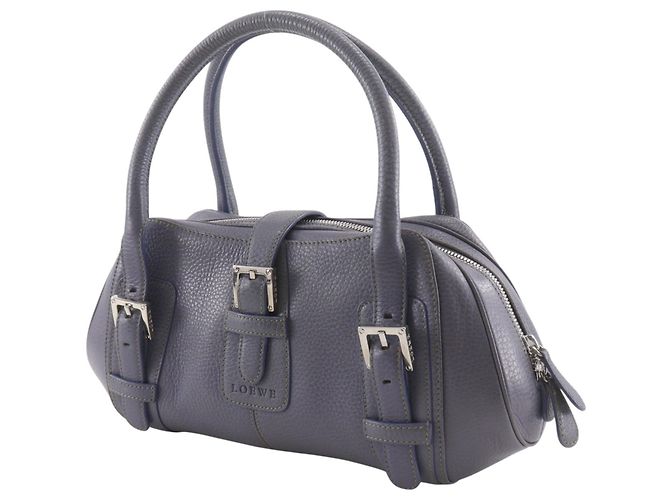 Loewe Sender Handtasche Blau Leder - Ansicht 2