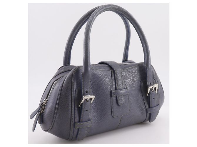 Loewe Sender Handtasche Blau Leder - Ansicht 3