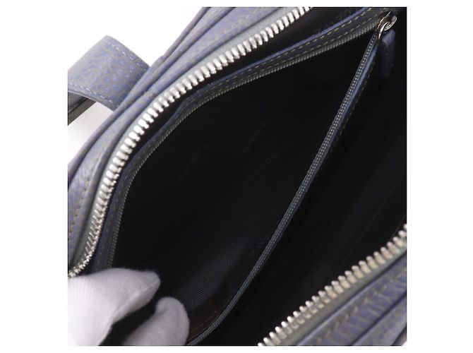 Loewe Sender Handtasche Blau Leder - Ansicht 7