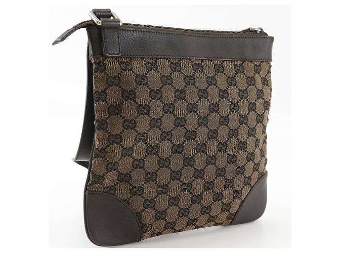 Borsa a tracolla Gucci in tela GG marrone - vista 3