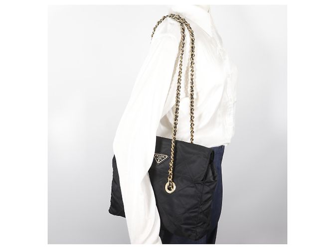 Prada Schultertasche mit Kette B1467 - Ansicht 13