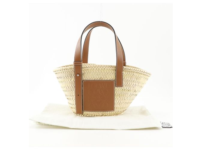 Borsa Bucket Loewe in rafia e vitello - vista 11