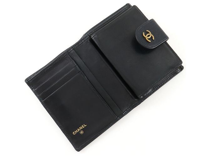 Chanel Black Bicolore Bi-fold Wallet - view 5