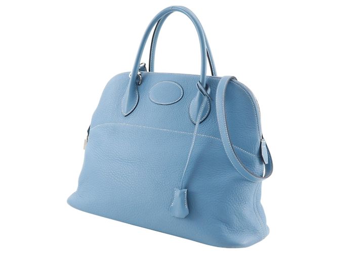 Hermès Borsa Hermes Bolide 35 in pelle Blue Jean - vista 2